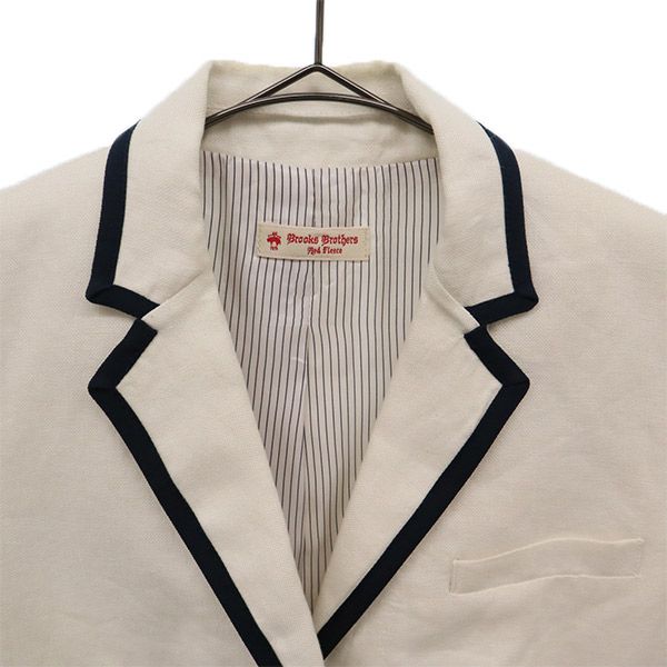 ブルックスブラザーズレッドフリース リネン テーラードジャケット 0 ホワイト レディース