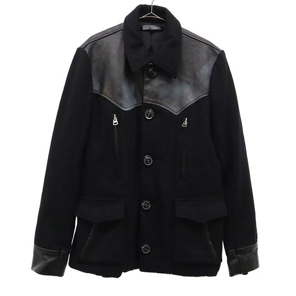 ハーレムラウンジ レザー切替 ジャケット M ブラック Harlem Rounge 牛革 メンズ