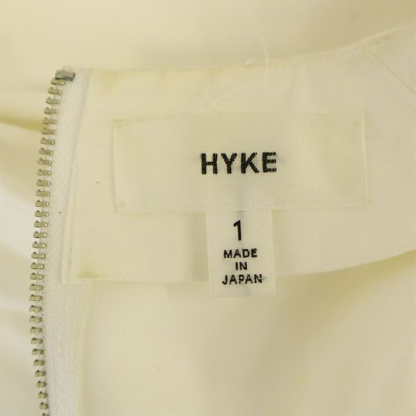 HYKE ハイク 日本製 長袖 ノーカラー シャツ 1 ホワイト レディース