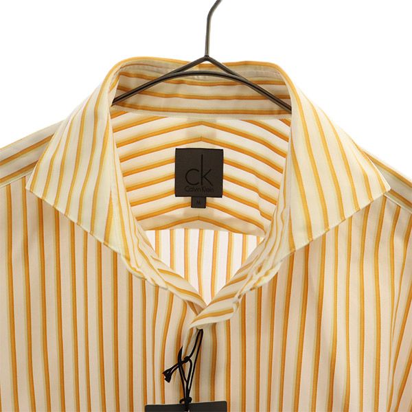 未使用 Calvin klein カルバンクライン ストライプ 長袖 シャツ M メンズ