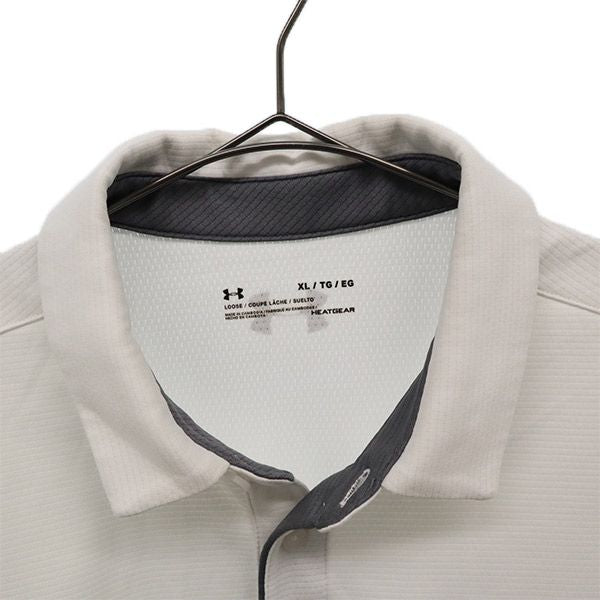 アンダーアーマー プリント トレーニング 半袖 ポロシャツ XL ホワイト UNDER ARMOUR ウォームアップ メンズ
