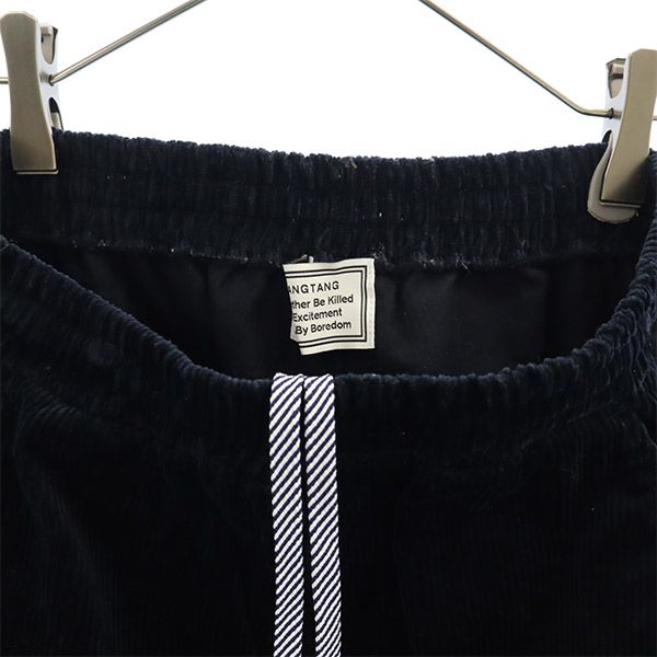 TANG TANG タンタン 日本製 切替 切替 コーデュロイパンツ S ネイビー ウエストゴム レディース
