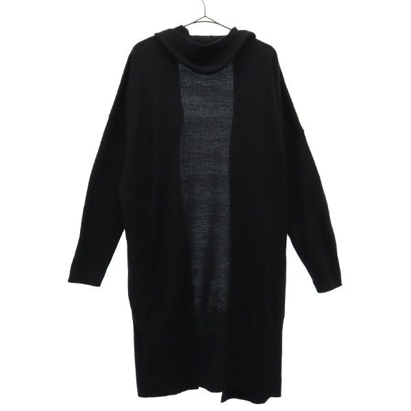 ベータ ウールブレンド ワッペン 長袖 ロング ニットカーディガン 9 ブラック β レディース