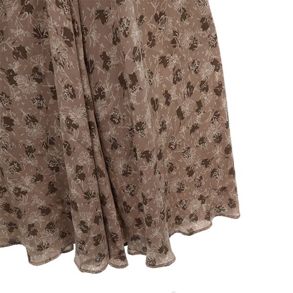 FRAY I.D フレイアイディー 20AW FWFO205233 花柄 長袖 ウエストシャーリングプリント ワンピース 0 ベージュ レディース