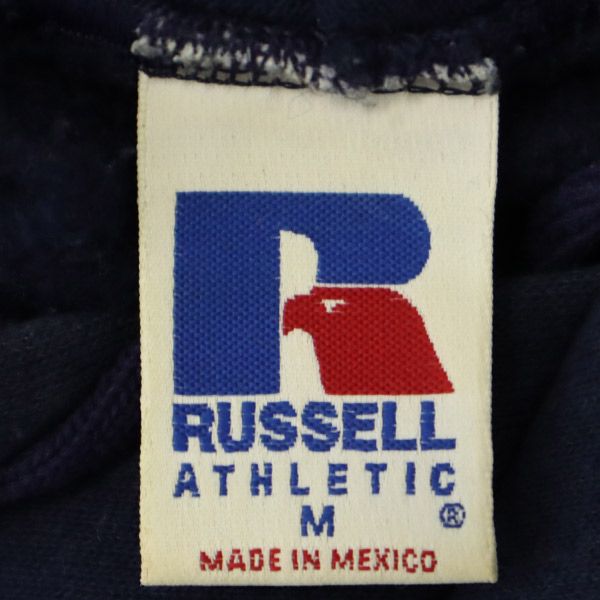 ラッセルアスレチック 90s プリント 長袖 スウェットパーカー M ネイビー RUSSELL ATHLETIC トレーナー プルオーバー 裏起毛 メンズ