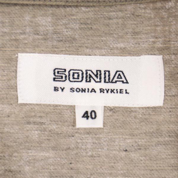 ソニアバイソニアリキエル 長袖 ウエストリボン付 膝丈ワンピース 40 ベージュ SONIA by SONIA RYKIEL レディース