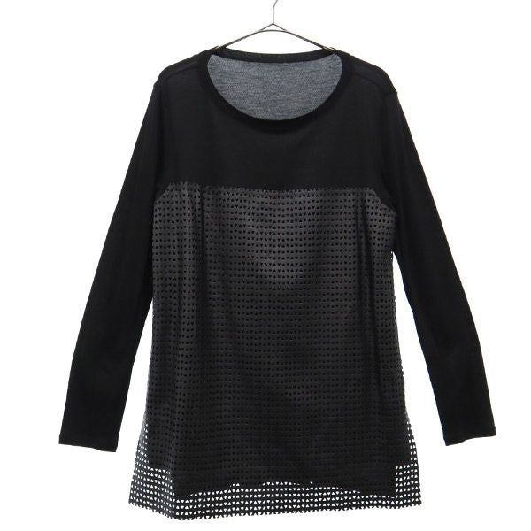 β ベータ 総柄 長袖 Tシャツ 9 ブラック レディース