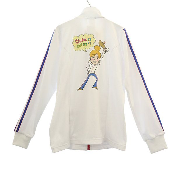 未使用 アディダス プリント UV CARE ジャージジャケット M ホワイト adidas CLIMA LITE レディース