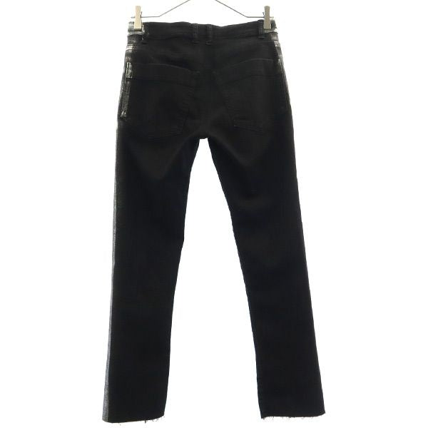 β ベータメン ペイント ペイント スリムデニムパンツ 9 ブラック ストレッチ ジーパン レディース