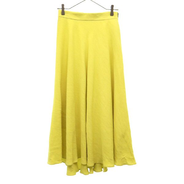 未使用 JOURNAL STANDARD ジャーナルスタンダード 日本製 リネン ロング丈 フレアスカート 36 イエロー レディース