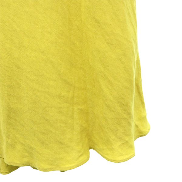 未使用 JOURNAL STANDARD ジャーナルスタンダード 日本製 リネン ロング丈 フレアスカート 36 イエロー レディース