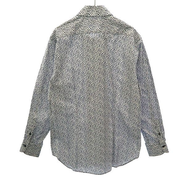 パッゾ 日本製 花柄 長袖 シャツ 46 グレー系 PAZZO レギュラーカラー メンズ