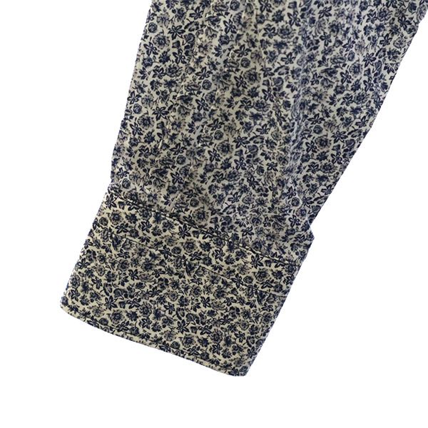 パッゾ 日本製 花柄 長袖 シャツ 46 グレー系 PAZZO レギュラーカラー メンズ