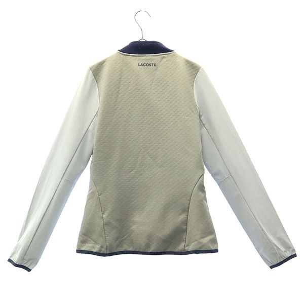 LACOSTE SPORT ラコステスポーツ 切替 ジップジャケット 36 グレー ロゴワッペン レディース