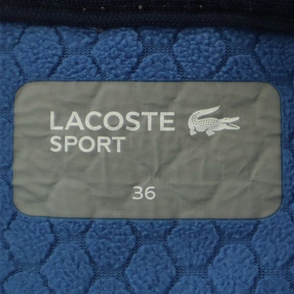 LACOSTE SPORT ラコステスポーツ 切替 ジップジャケット 36 グレー ロゴワッペン レディース