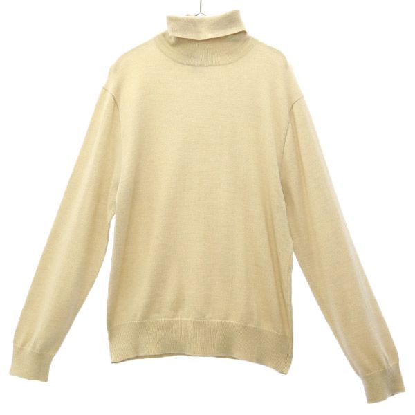 Polo by Ralph Lauren ポロバイラルフローレン 長袖 ウール100％ ニット L ベージュ タートルネック セーター レディース