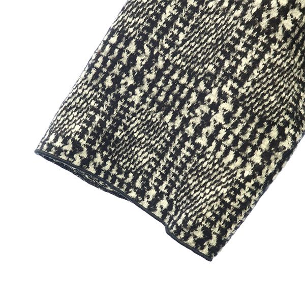 MARELLA マレーラ 総柄 5分袖 ウールブレンド 膝丈ワンピース 42 ブラック レディース