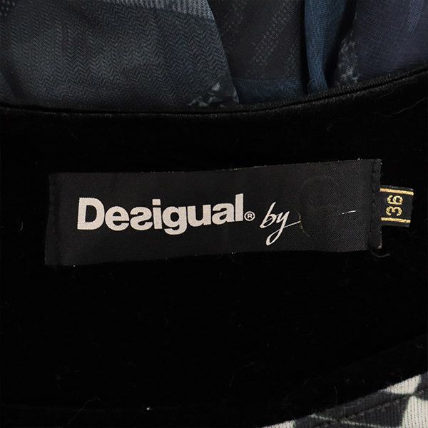 デジグアル 総柄 長袖 ミニワンピース 36 グレー系 Desigual レディース