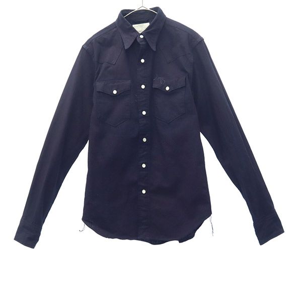 シャトルノーツ 日本製 長袖 コットンシャツ M ネイビー Shuttle notes ユナイテッドアローズ メンズ