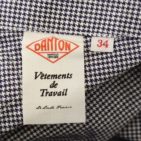 Danton ダントン チェック ベイカー パンツ 34 ネイビー×ホワイト シンチバック VETEMENTS DE TRAVAIL レディース