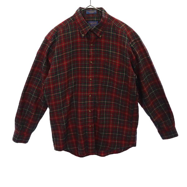 PENDLETON ペンドルトン チェック 長袖 ウール100％ ボタンダウンシャツ M メンズ
