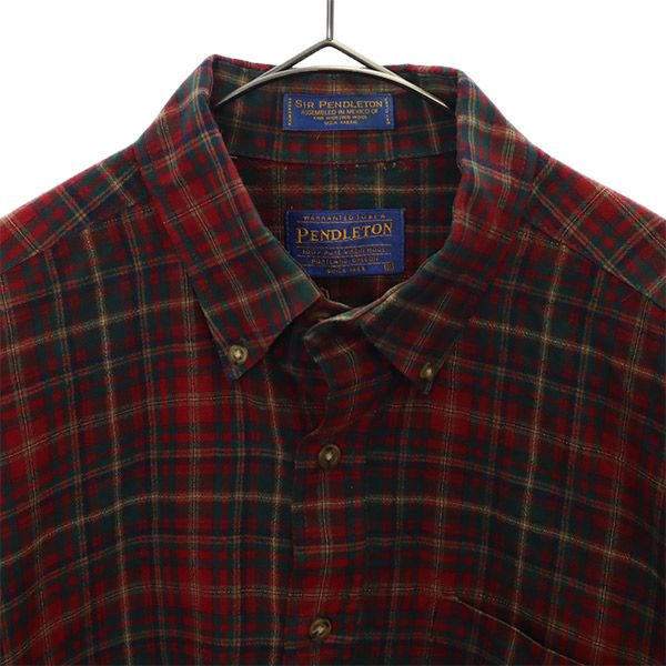 PENDLETON ペンドルトン チェック 長袖 ウール100％ ボタンダウンシャツ M メンズ