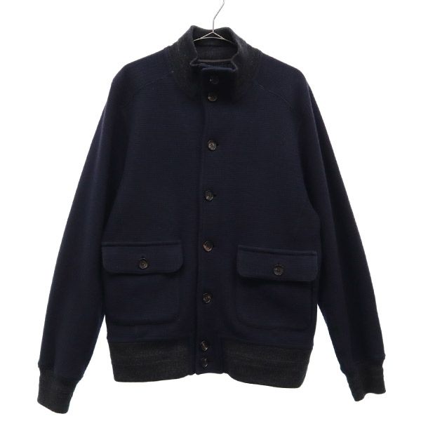 エレント 日本製 切替 ニットジャケット M ネイビー elento RING JACKET メンズ