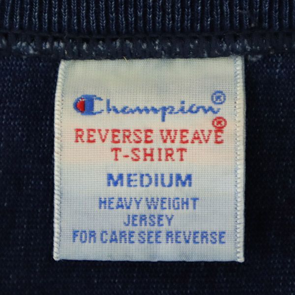 チャンピオン リバースウィーブ ロゴワッペン 長袖 Tシャツ MEDIUM ネイビー Champion メンズ