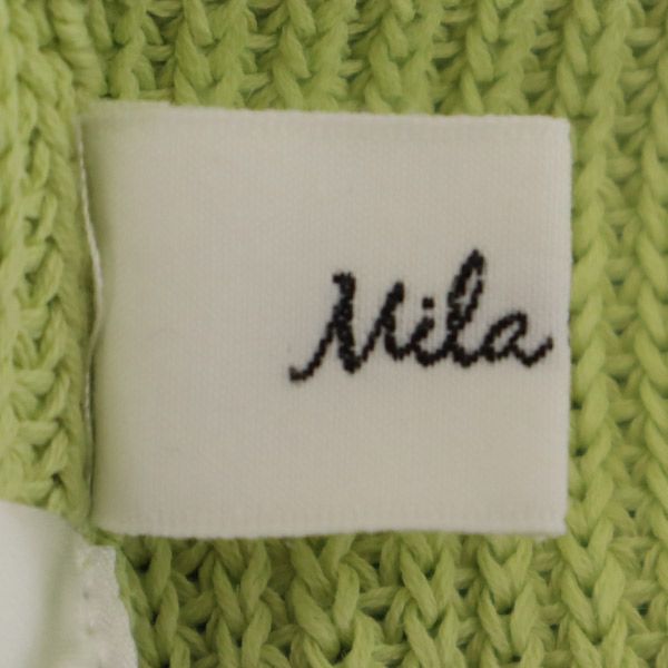 Mila Owen ミラオーウェン 5分袖 リネン混パフスリーブニットプルオーバー ニット 1 グリーン セーター 09WNT231205 レディース