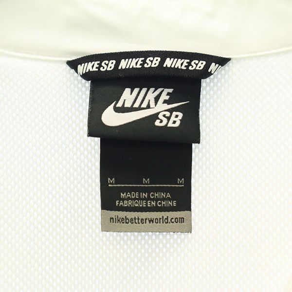 ナイキエスビー ロゴプリント スケボー 長袖 ウェア M ホワイト NIKE SB コーチジャケット メンズ