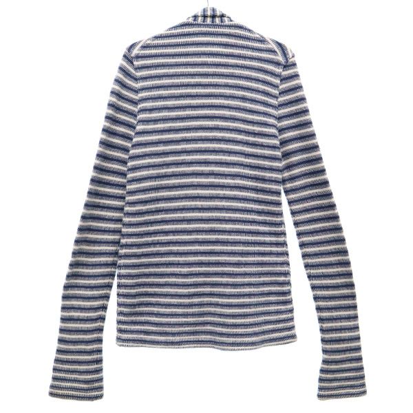 m's braque エムズブラック 日本製 ボーダー ソフトタッチ ジャケット 36 ブルー系 レディース