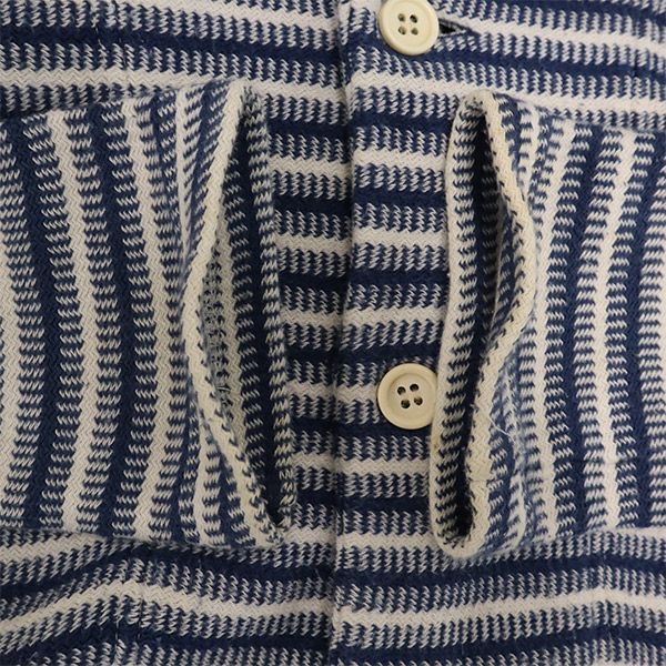 m's braque エムズブラック 日本製 ボーダー ソフトタッチ ジャケット 36 ブルー系 レディース