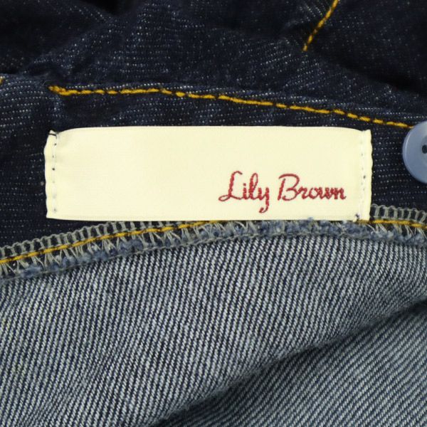 Lily Brown リリーブラウン 未使用 長袖 フリルデニム ワンピース F ネイビー LWFO181003 レディース