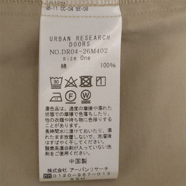 アーバンリサーチドアーズ 未使用 長袖 シャツワンピース one ベージュ URBAN RESEARCH DOORS タグ付き レディース