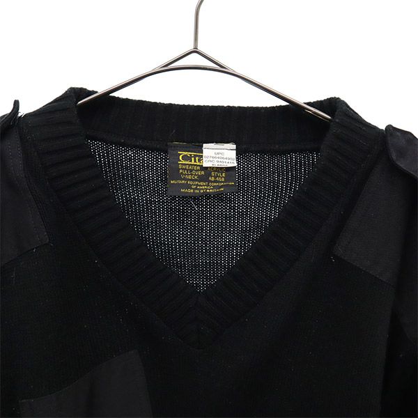 Citadel シタデル 英国製 長袖 Vネック セーター XLARGE ブラック ニット メンズ
