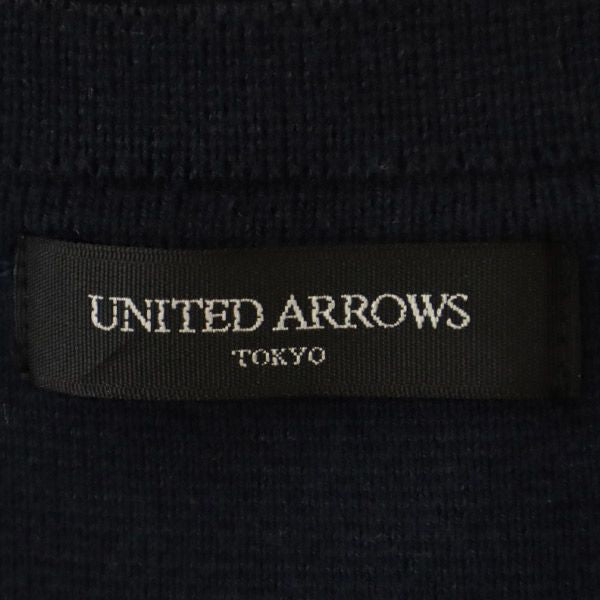 ユナイテッドアローズ 日本製 ノースリーブ 膝丈ワンピース ネイビー UNITED ARROWS レディース