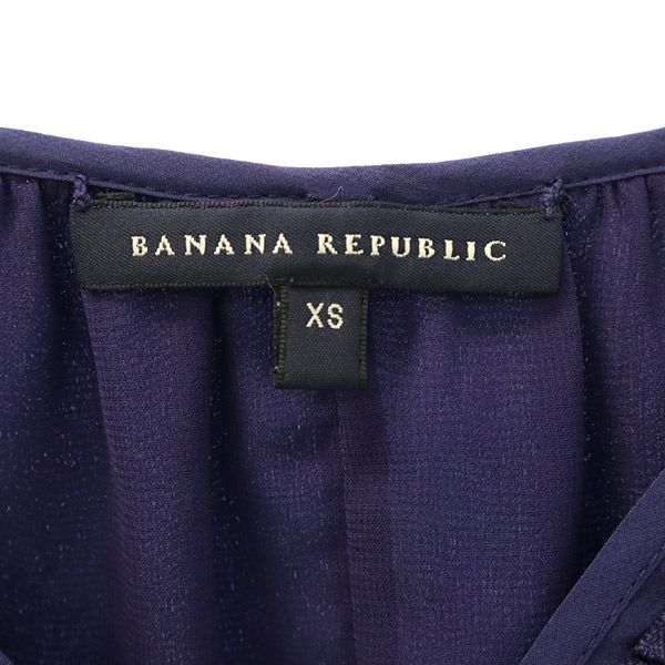 バナナリパブリック シルク 長袖 ワンピース XS パープル Banana Republic レディース