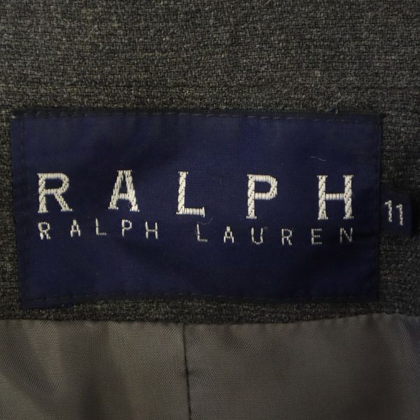 RALPH RALPH LAUREN ラルフ ラルフローレン ウール100％ テーラードジャケット 11 グレー レディース