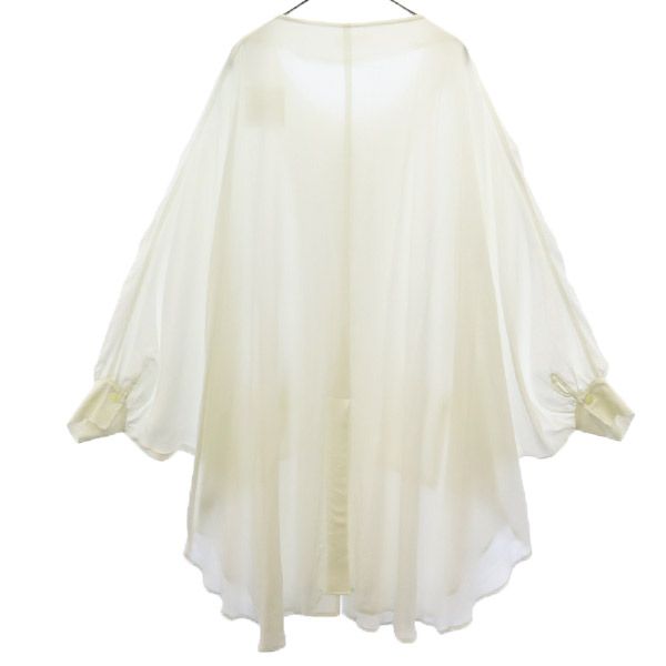 未使用 Agawd アガウド 長袖 ノーカラー シャツ M ホワイト オーバーシルエット レディース