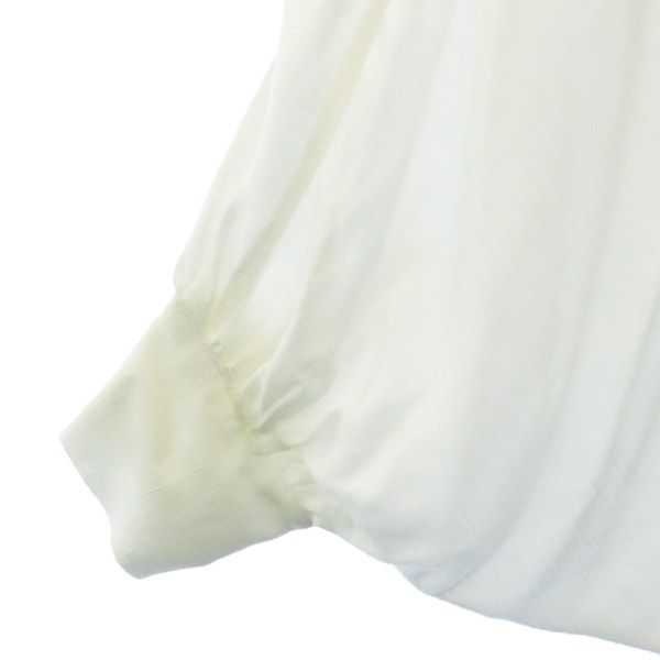 未使用 Agawd アガウド 長袖 ノーカラー シャツ M ホワイト オーバーシルエット レディース