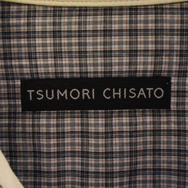 ツモリチサト チェック 長袖 ボタンダウンシャツ 2 グレー TSUMORI CHISATO メンズ