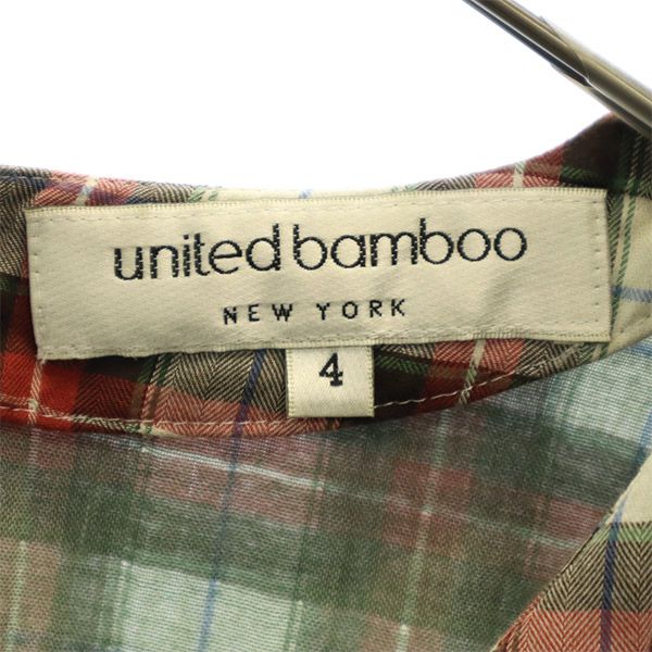 ユナイテッドバンブー 日本製 チェック 長袖 ミニワンピース 4 united bamboo チュニック レディース