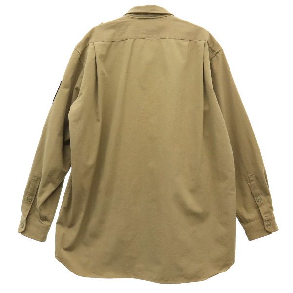 ポリスマンユニフォーム ワッペン 長袖 ミリタリーシャツ L カーキ Policeman UNIFORM コスプレ メンズ