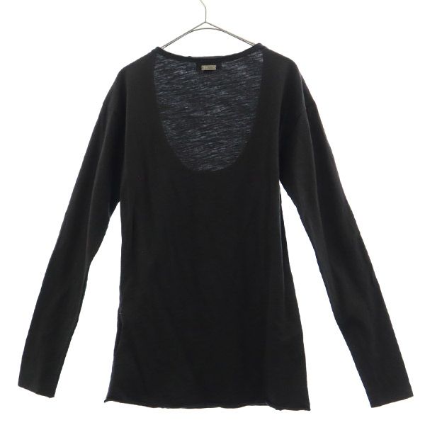 ディーゼル ロゴプレート 長袖 モックネック Tシャツ M ブラック DIESEL メンズ