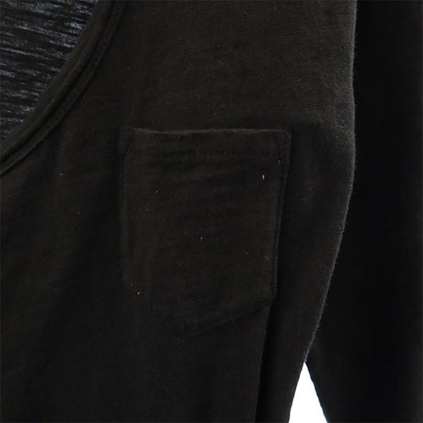 ディーゼル ロゴプレート 長袖 モックネック Tシャツ M ブラック DIESEL メンズ