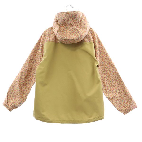 フォックスファイヤー アウトドア 花柄 長袖 マウンテンパーカー M ベージュ系 Foxfire 収納袋付き ロゴ刺繍 レディース