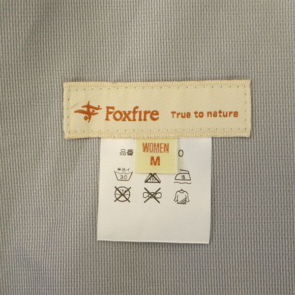 フォックスファイヤー アウトドア 花柄 長袖 マウンテンパーカー M ベージュ系 Foxfire 収納袋付き ロゴ刺繍 レディース