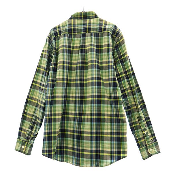 Mr.GENTLEMAN ミスタージェントルマン チェック 長袖 ボタンダウンシャツ M グリーン系 メンズ