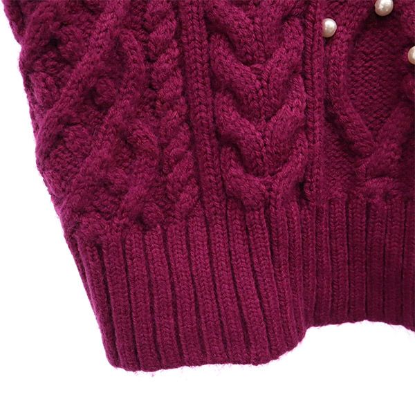 未使用 eimy istoire エイミー イストワール 長袖 セーター F パープル ニット ビジュー レディース