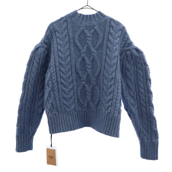 未使用 eimy istoire エイミー イストワール 長袖 セーター F ブルー ニット ビジュー レディース